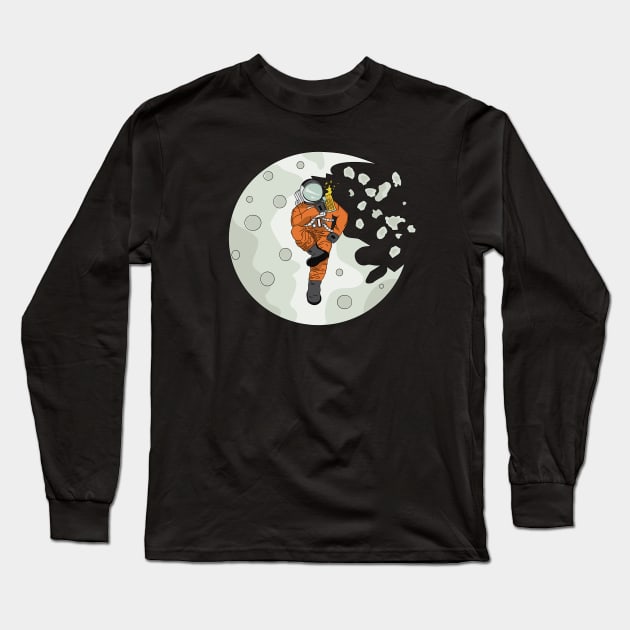 Space Drinking Long Sleeve T-Shirt by Paulio cheeze